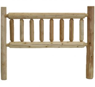 Natural Finish Cedar Log Queen Headboard (Color: Clear)