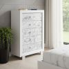 Modern White Chest With  Marble Detailed Front Drawer.