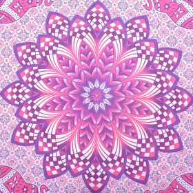Floral Cotton Queen Flat Sheet (Color: Pink And Purple)