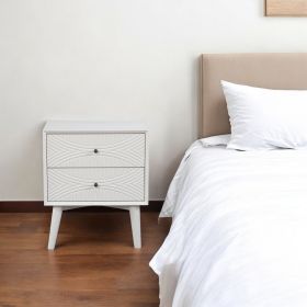 Solid Wood and Wood Two Drawer Nightstand (size: 26")