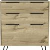 Brown And Black Wood Three Drawer Dresser