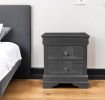24"  Wood Shagreen Two Drawer Nightstand