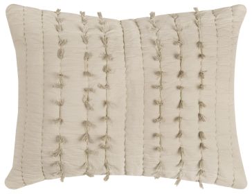 Natural Striped Cotton Quilt (Color: Natural, size: 86 X 70")