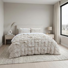 Cotton Blend Washable Polyester Down Alternative Comforter Set With  Shams (Color: Natural, Option: 2 Shams, size: TWIN)