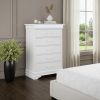 16" Solid Wood Five Drawer Chest with LED Lighting