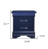 24" Wood Lighted Two Drawer Nightstand