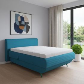 Full Adjustable Upholstered Polyester No Bed Frame with Mattress (Color: Turquoise)