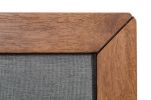 Gray and Brown Wood And Linen  Bed Frame