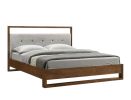 Brown and Gray Wood Tufted Upholstered Bed Frame