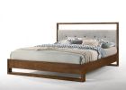 Brown and Gray Wood Tufted Upholstered Bed Frame