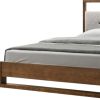 Brown and Gray Wood Tufted Upholstered Bed Frame