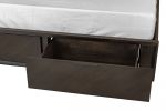 Dark Brown Solid Wood  With Two Drawers Bed Frame