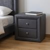 21"  Wood Two Drawer Nightstand