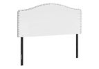 Faux Leather Upholstered Arched Queen Headboard With Nail Head Trim