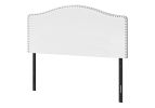 Faux Leather Upholstered Arched Queen Headboard With Nail Head Trim