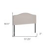 Linen Blend Upholstered Arched Full Headboard With Nail Head Trim