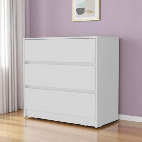 33" Three Drawer Dresser (Color: White)