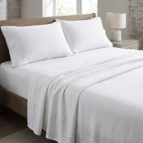 Four Piece Light Gray Linen Sheet Set (size: QUEEN)