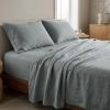 Four Piece Blue Linen  Sheet Set