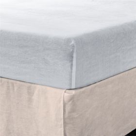 White Linen Fitted Sheet (size: TWIN)