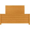 Brown Ribbed Texture Solid Wood Bed Frame