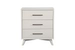 34" White Carved Geometric Solid Wood  Dresser