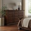 Solid Wood Six Drawer Triple Dresser