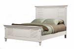 White Ribbed Texture Solid Wood  Bed Frame