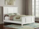 White Ribbed Texture Solid Wood  Bed Frame