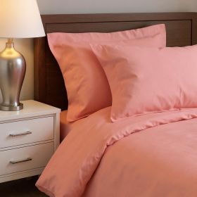 Queen Cotton Washable Duvet Cover Set With Two Shams (Color: Dusty Rose)