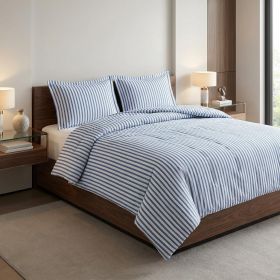 Queen Cotton Blend 300 Thread Count Washable Duvet Cover Set (Color: Hunter Green)