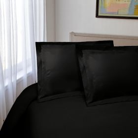 King Cotton Blend 300 Thread Count Washable Duvet Cover Set (Color: black)