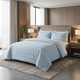King Modal Washable Duvet Cover Set With Two Shams (Color: light blue)