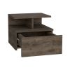 14" Wood One Drawer Floating Nightstand