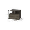 14" Wood One Drawer Floating Nightstand