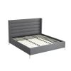Gray Linen Upholstered Bed Frame