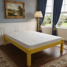 Solid Wood Queen Bed Frame (Color: Canary Yellow)