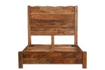Brown Live Edge Solid Wood Bed Frame