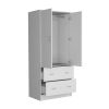 71"  Two Door Two Drawer Combo Dresser