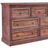 64" Solid Wood Seven Drawer Double Dresser