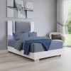 White and Gray Wood And Faux Leather Lighted Bed Frame
