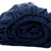 Navy Blue Linen Fitted sheet