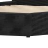 Black Ribbed Texture Velvet Upholstered  Bed Frame