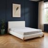 Ivory Solid Wood And Boucle Bed Frame