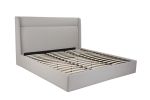 Tufted Linen Blend Upholstered King Bed Frame