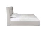 Tufted Linen Blend Upholstered King Bed Frame