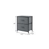 20" Iron and Wood Woven Texture Two Drawer Nightstand