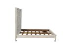 Carved Floral Distressed Solid Wood Bed Frame