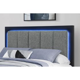 Black and Gray Wood And Upholstery Upholstered Bed Frame With USB And Drawers With Drawer, Shelve Storage (size: Full)