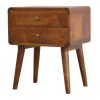 Solid Wood Two Drawer Nightstand